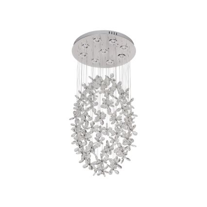 Κρυστάλλινο φωτιστικό οροφής LED SAMOA LED/30W/230V Ø 40 cm γυαλιστερό χρώμιο + τηλεχειριστήριο