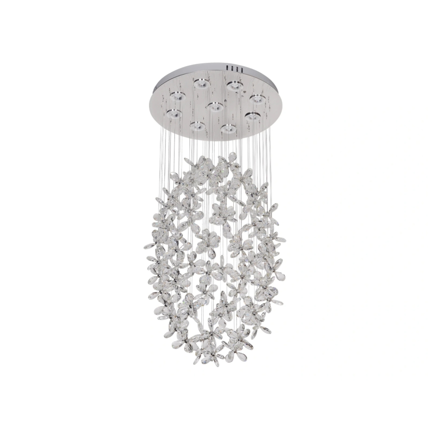 Κρυστάλλινο φωτιστικό οροφής LED SAMOA LED/30W/230V Ø 40 cm γυαλιστερό χρώμιο + τηλεχειριστήριο