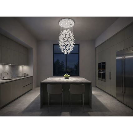 Κρυστάλλινο φωτιστικό οροφής LED SAMOA LED/30W/230V Ø 40 cm γυαλιστερό χρώμιο + τηλεχειριστήριο