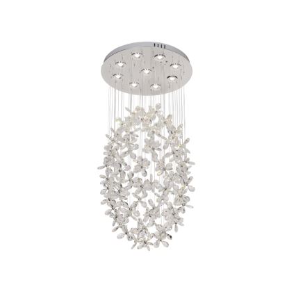Κρυστάλλινο φωτιστικό οροφής LED SAMOA LED/30W/230V Ø 40 cm γυαλιστερό χρώμιο + τηλεχειριστήριο