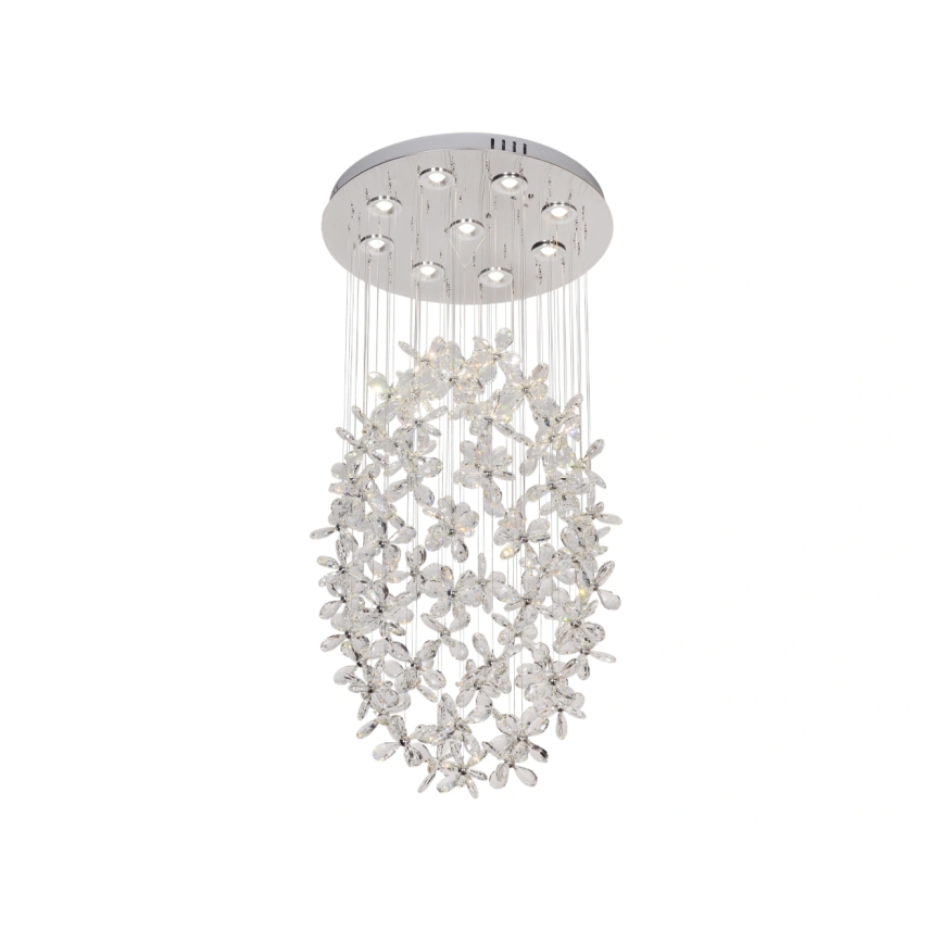 Κρυστάλλινο φωτιστικό οροφής LED SAMOA LED/30W/230V Ø 40 cm γυαλιστερό χρώμιο + τηλεχειριστήριο