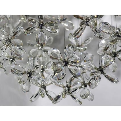 Κρυστάλλινο φωτιστικό οροφής LED SAMOA LED/30W/230V Ø 40 cm γυαλιστερό χρώμιο + τηλεχειριστήριο