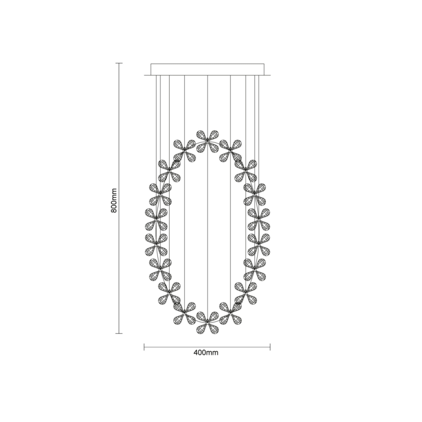 Κρυστάλλινο φωτιστικό οροφής LED SAMOA LED/30W/230V Ø 40 cm γυαλιστερό χρώμιο + τηλεχειριστήριο