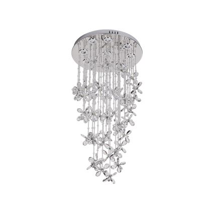 Κρυστάλλινο φωτιστικό οροφής LED SAMOA LED/30W/230V Ø 40 cm γυαλιστερό χρώμιο + τηλεχειριστήριο