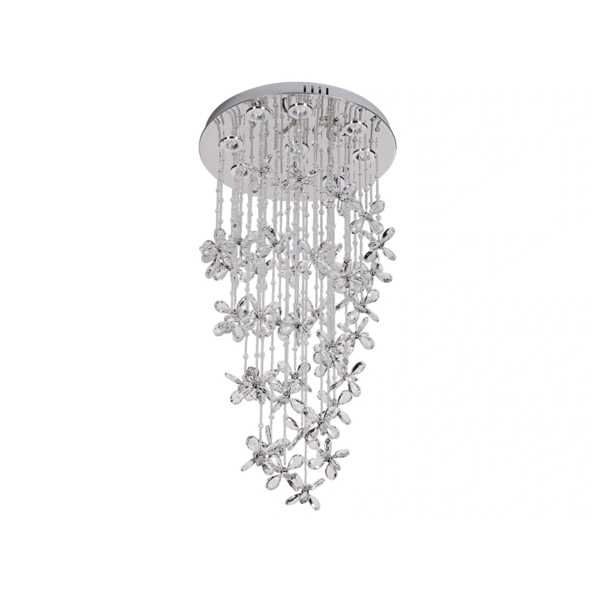 Κρυστάλλινο φωτιστικό οροφής LED SAMOA LED/30W/230V Ø 40 cm γυαλιστερό χρώμιο + τηλεχειριστήριο