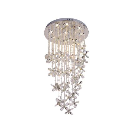 Κρυστάλλινο φωτιστικό οροφής LED SAMOA LED/30W/230V Ø 40 cm γυαλιστερό χρώμιο + τηλεχειριστήριο