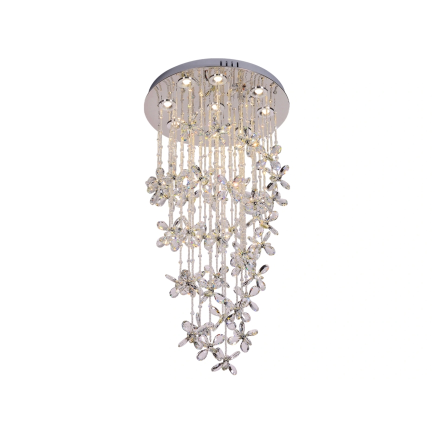 Κρυστάλλινο φωτιστικό οροφής LED SAMOA LED/30W/230V Ø 40 cm γυαλιστερό χρώμιο + τηλεχειριστήριο