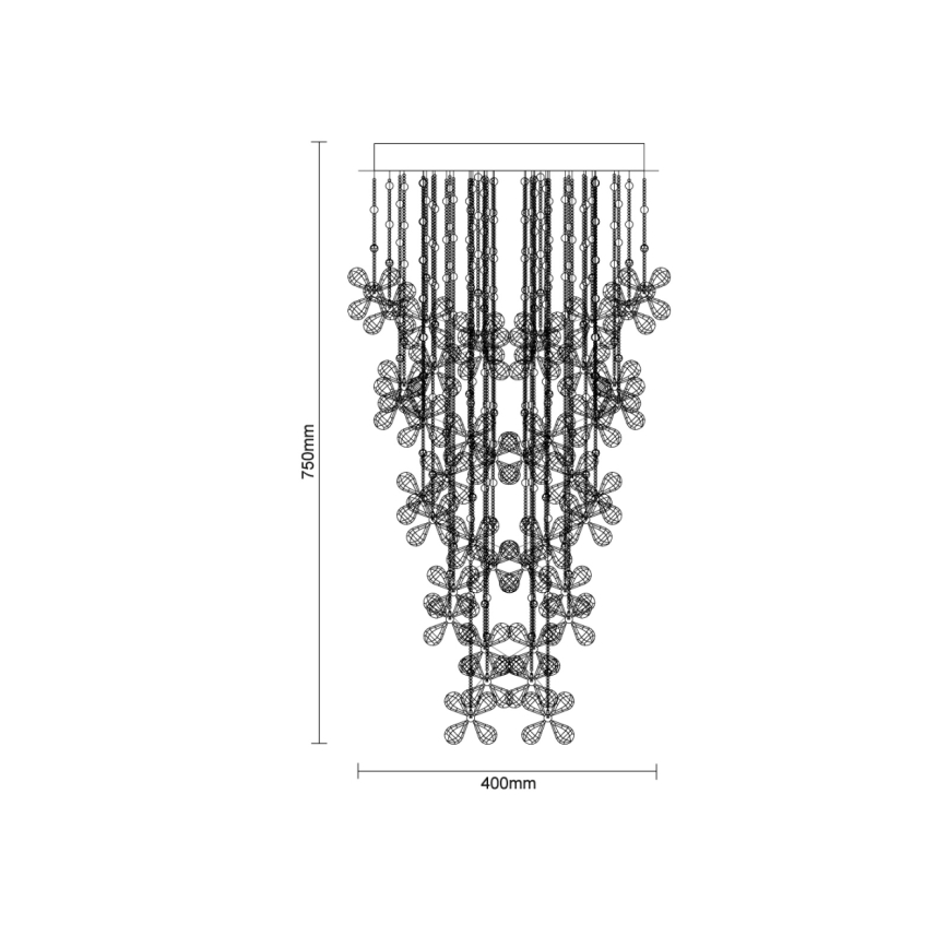 Κρυστάλλινο φωτιστικό οροφής LED SAMOA LED/30W/230V Ø 40 cm γυαλιστερό χρώμιο + τηλεχειριστήριο