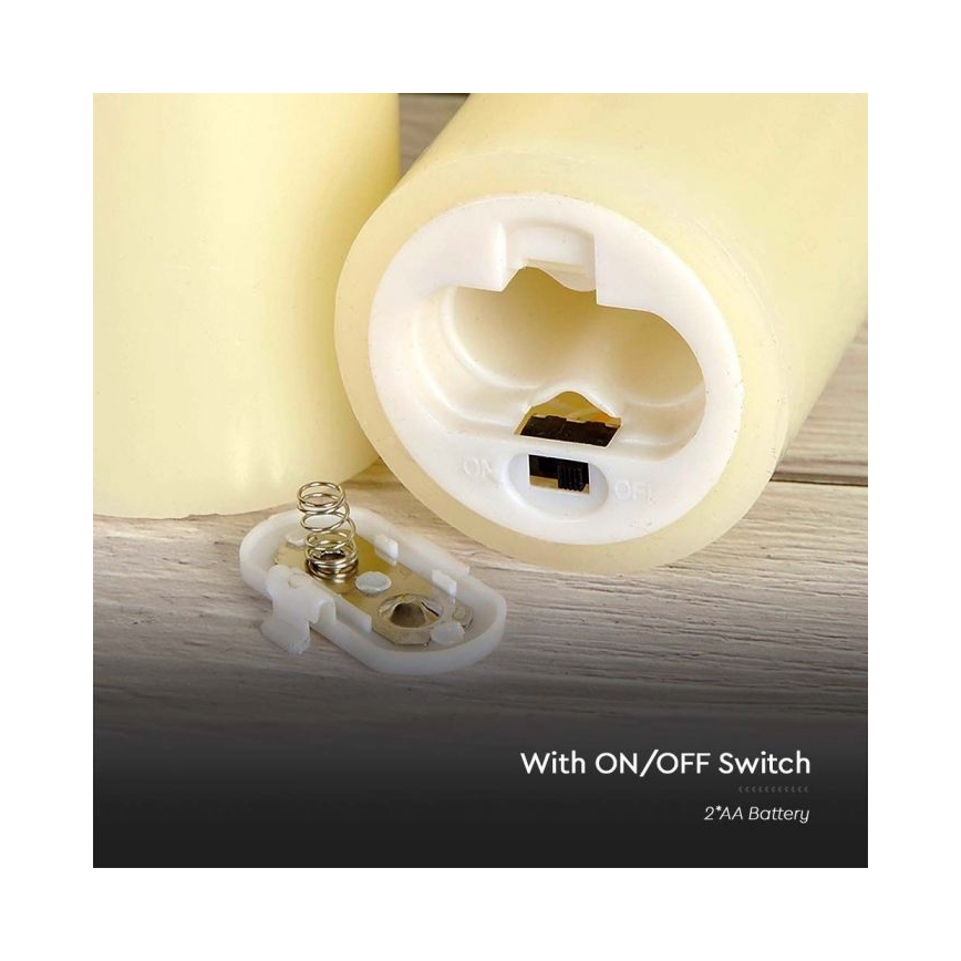 LED Κερί LED/2xAA θερμό λευκό 12,5 cm