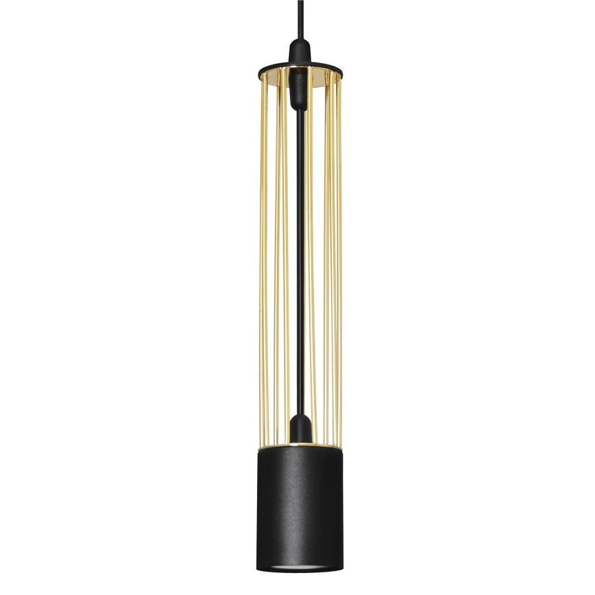 LED Kρεμαστό φωτιστικό οροφής τρίφωτο BARS 3xGU10/4,8W/230V μαύρο/χρυσό