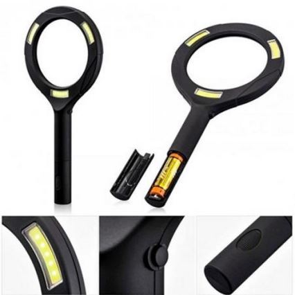 LED Magnifier 5×ZOOM με οπίσθιο φωτισμό LED/3W/2xAA IP44
