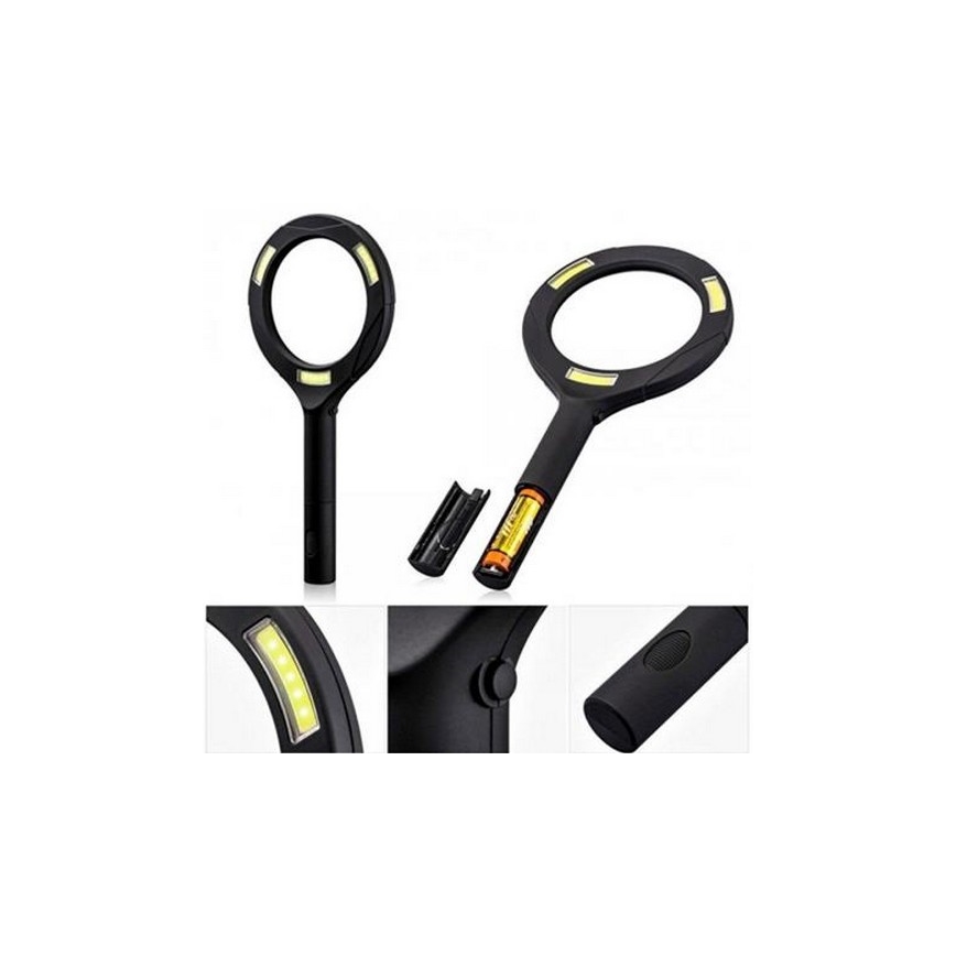 LED Magnifier 5×ZOOM με οπίσθιο φωτισμό LED/3W/2xAA IP44