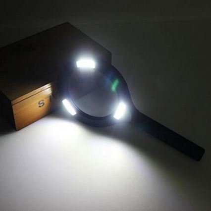 LED Magnifier 5×ZOOM με οπίσθιο φωτισμό LED/3W/2xAA IP44