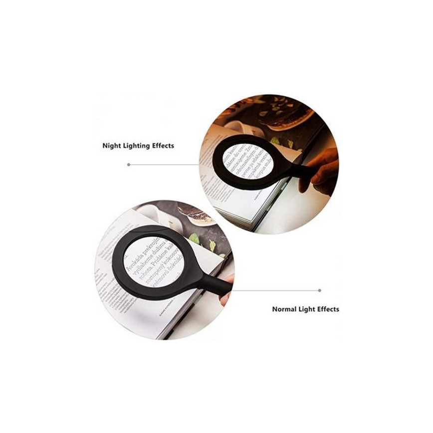 LED Magnifier 5×ZOOM με οπίσθιο φωτισμό LED/3W/2xAA IP44