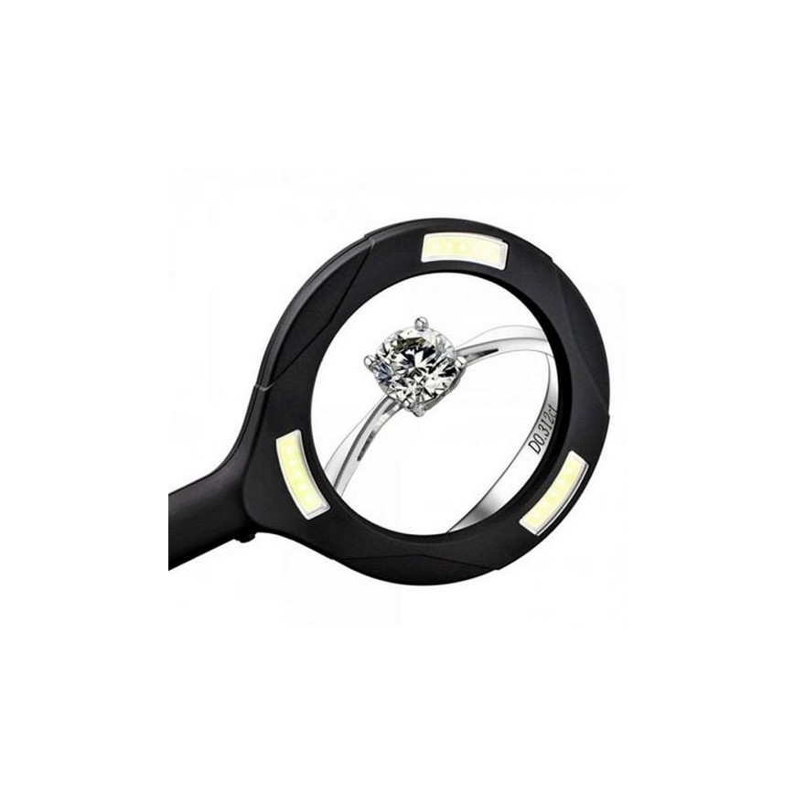 LED Magnifier 5×ZOOM με οπίσθιο φωτισμό LED/3W/2xAA IP44