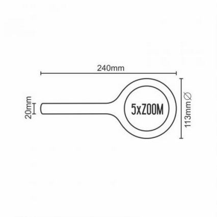 LED Magnifier 5×ZOOM με οπίσθιο φωτισμό LED/3W/2xAA IP44
