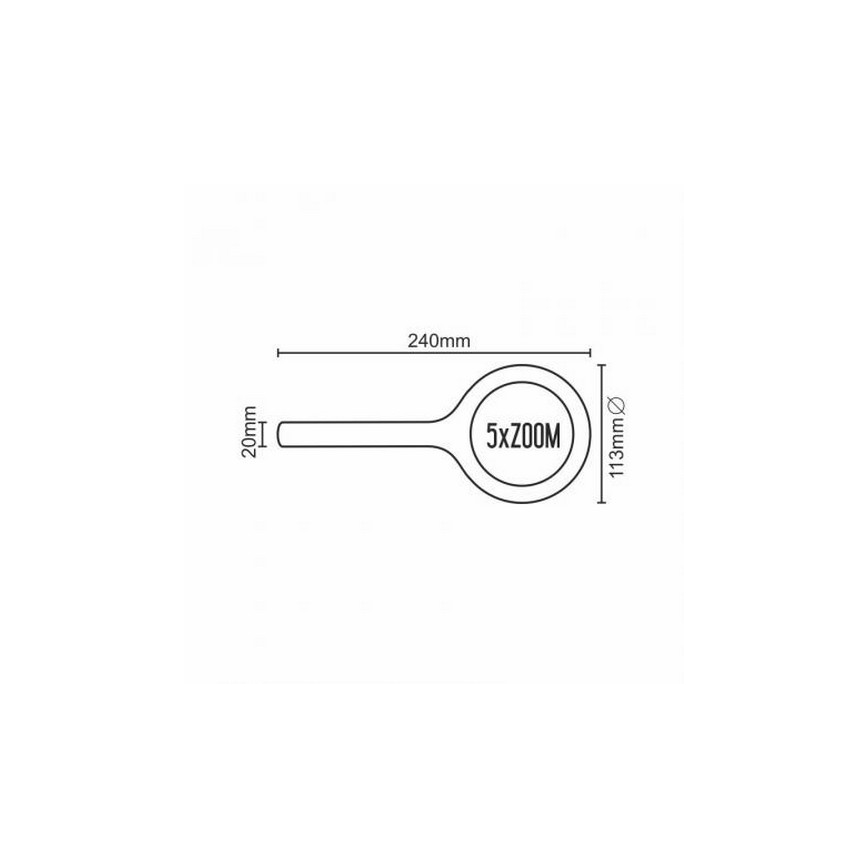 LED Magnifier 5×ZOOM με οπίσθιο φωτισμό LED/3W/2xAA IP44
