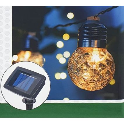 LED Ηλιακά λαμπάκια εξωτερικού χώρου 10xLED/1,2V 300 mAh 2,2 m IP44