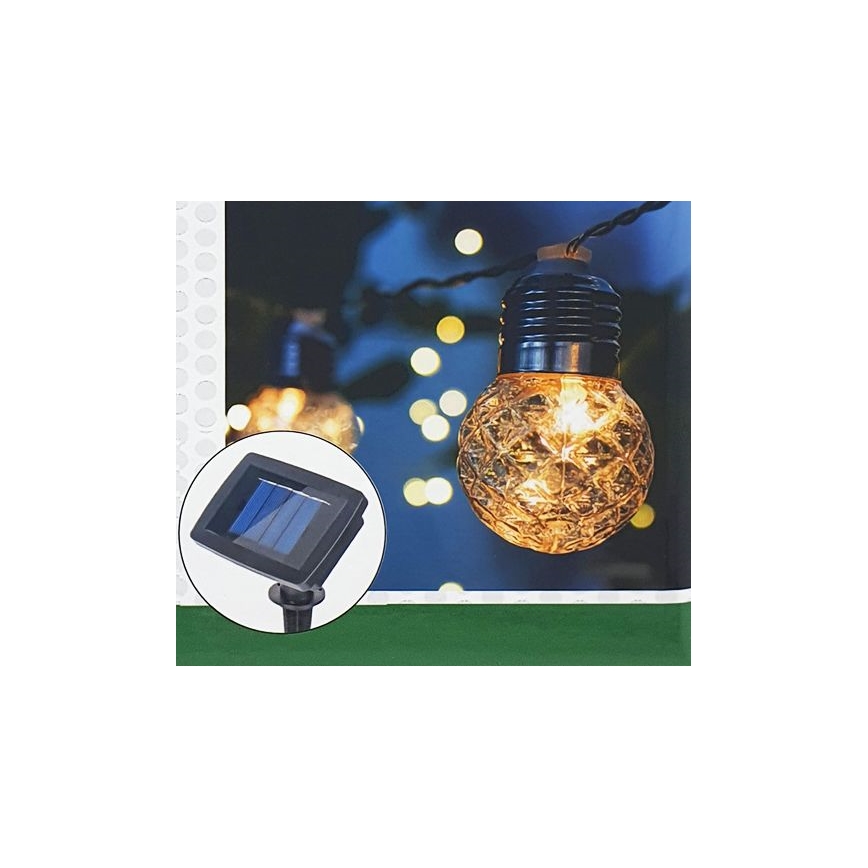 LED Ηλιακά λαμπάκια εξωτερικού χώρου 10xLED/1,2V 300 mAh 2,2 m IP44