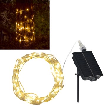 LED Ηλιακά διακοσμητικά λαμπάκια LED/3,7V 1800 mAh 10 m IP44 + τηλεχειριστήριο