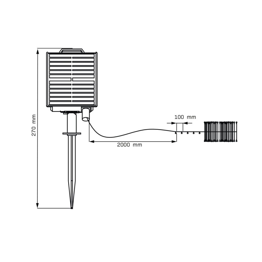 LED Ηλιακά διακοσμητικά λαμπάκια LED/3,7V 1800 mAh 10 m IP44 + τηλεχειριστήριο