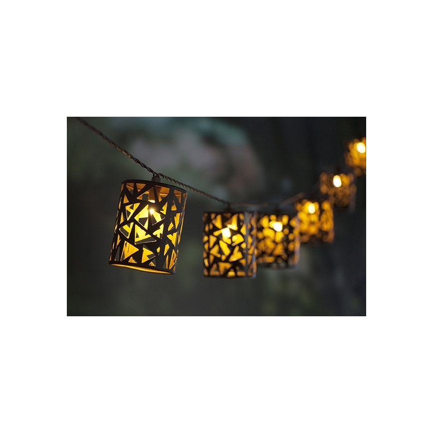 LED Ηλιακή Γιρλάντα 10xE12/3,65m 600 mAh IP44 ζεστό λευκό