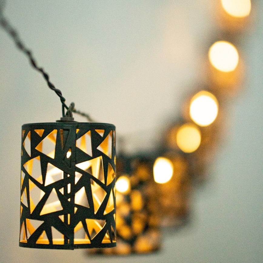 LED Ηλιακή Γιρλάντα 10xE12/3,65m 600 mAh IP44 ζεστό λευκό