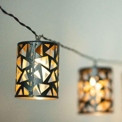 LED Ηλιακή Γιρλάντα 10xE12/3,65m 600 mAh IP44 ζεστό λευκό