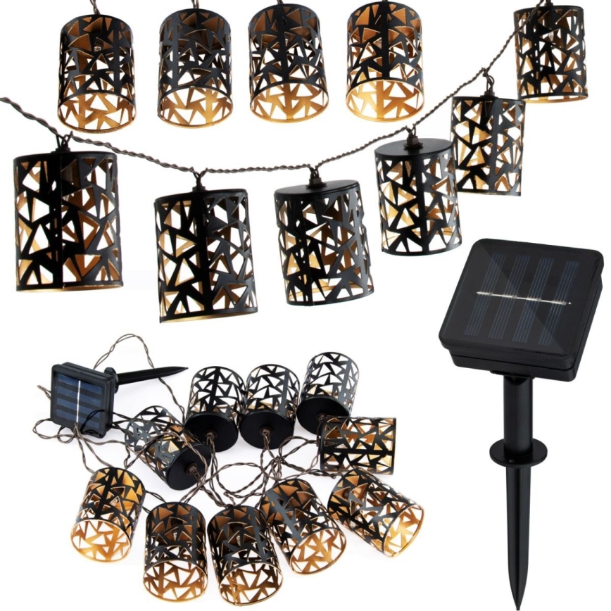 LED Ηλιακή Γιρλάντα 10xE12/3,65m 600 mAh IP44 ζεστό λευκό