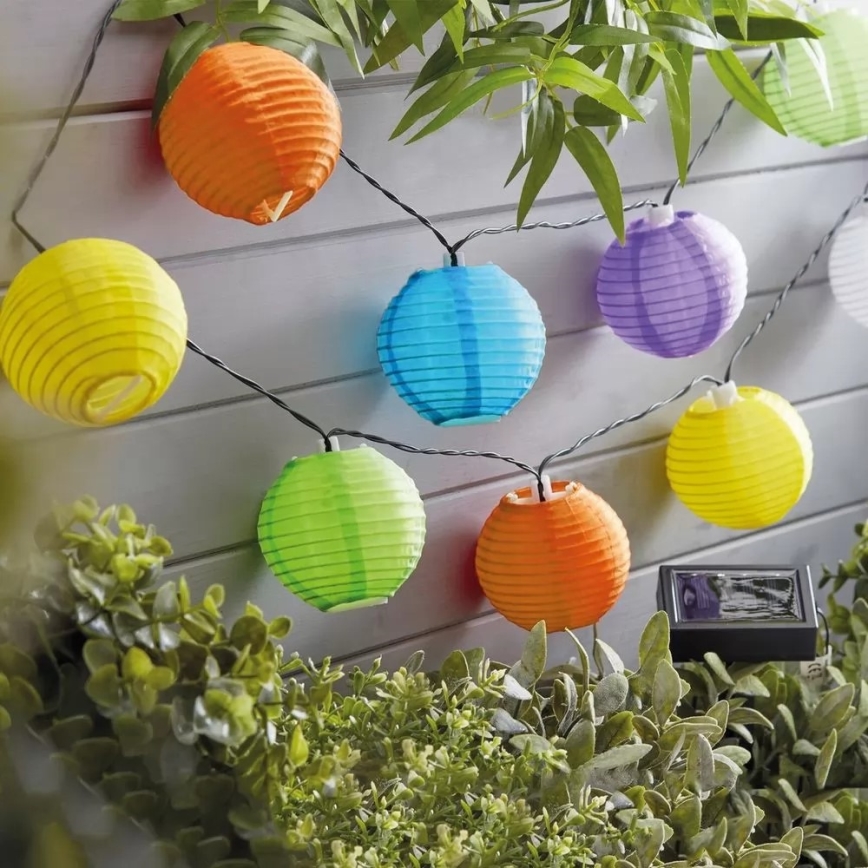 Ηλιακή αλυσίδα LED 10xLED/1,2V 3,7μ 300mAh IP44 πολύχρωμη