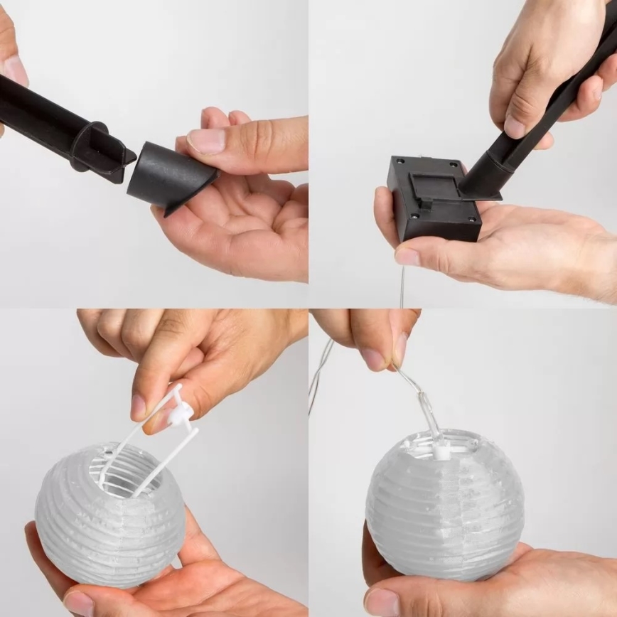 Ηλιακή αλυσίδα LED 10xLED/1,2V 300mAh 3,7μ IP44 ψυχρό λευκό