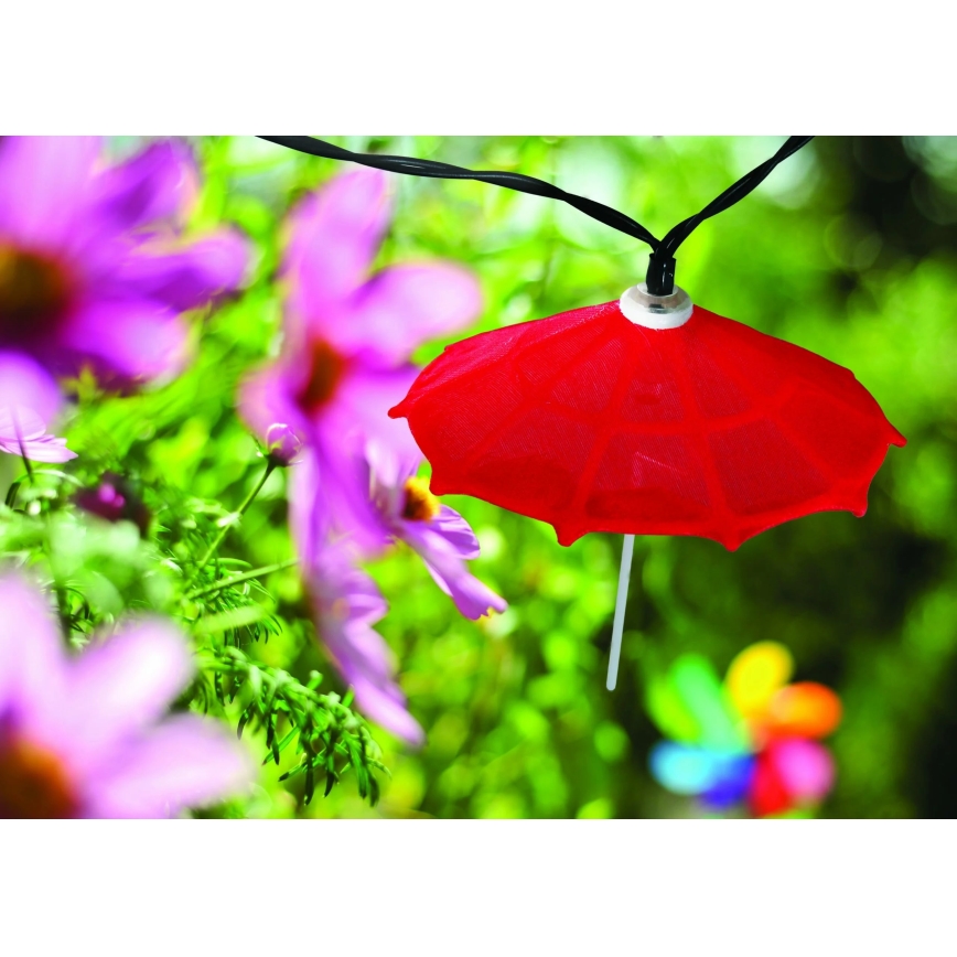 Ηλιακή αλυσίδα LED 10xLED/1,2V 300 mAh 3,8 m IP44 ομπρέλες