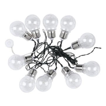 LED Ηλιακή αλυσίδα 10xLED/1W/1,2V 1xAA 2 m IP44 3000K 300 mAh