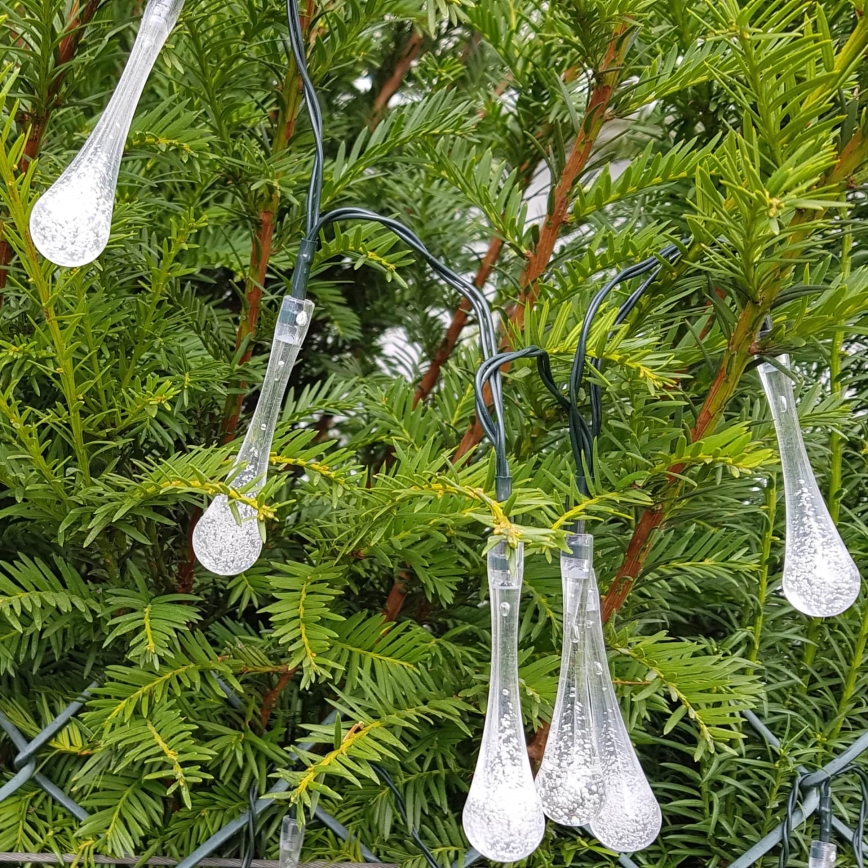 LED Ηλιακή αλυσίδα ICE 30xLED/1,2V 300 mAh IP44