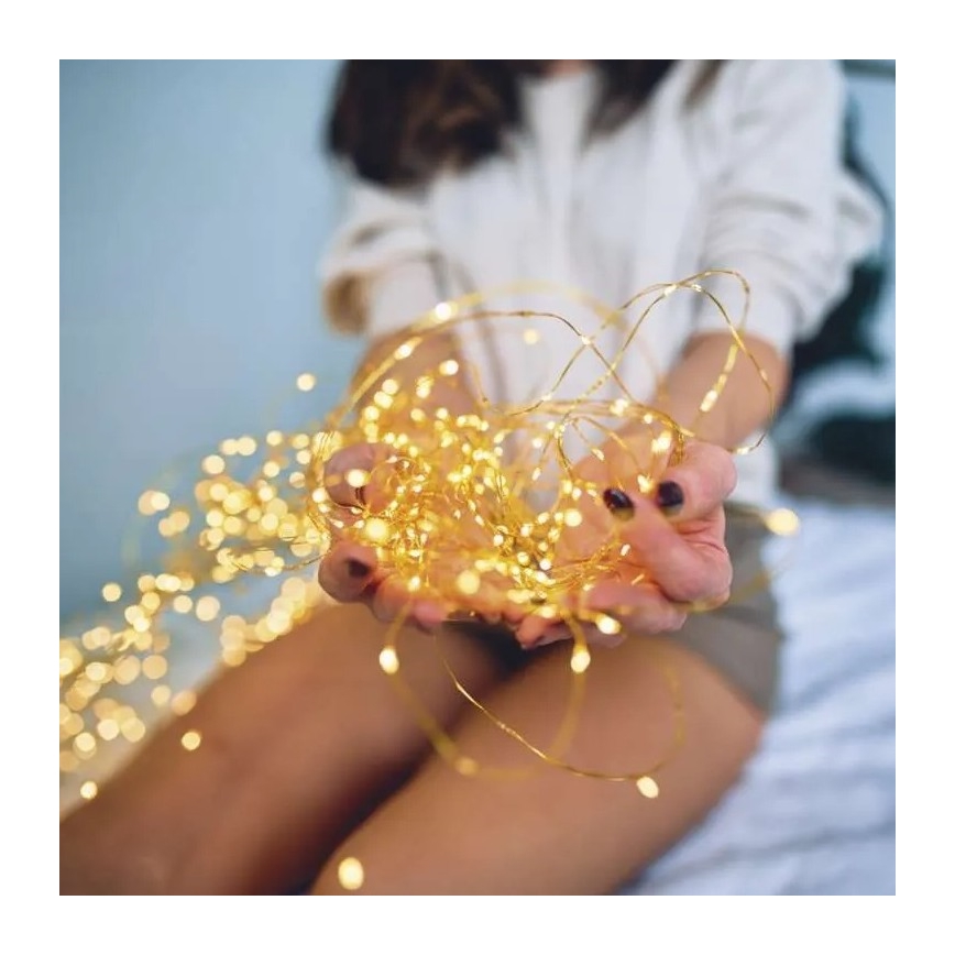 LED Ηλιακή αλυσίδα LED/2,4W/1,2V 1xAA 15 μ IP44 3000K 600 mAh