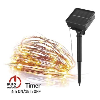 LED Ηλιακή αλυσίδα LED/2,4W/1,2V 1xAA 15 μ IP44 3000K 600 mAh