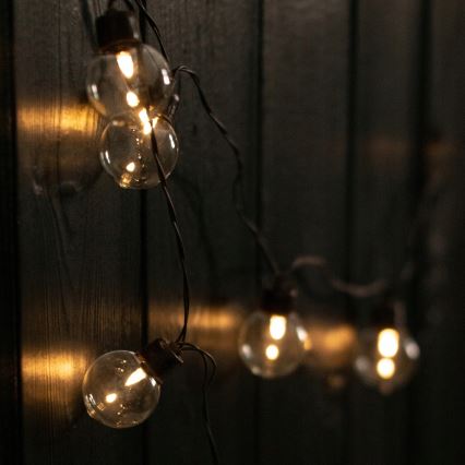 LED ηλιακή διακοσμητική γιρλάντα 20xLED/8 λειτουργίες 500 mAh 7,6 m IP67 θερμό λευκό