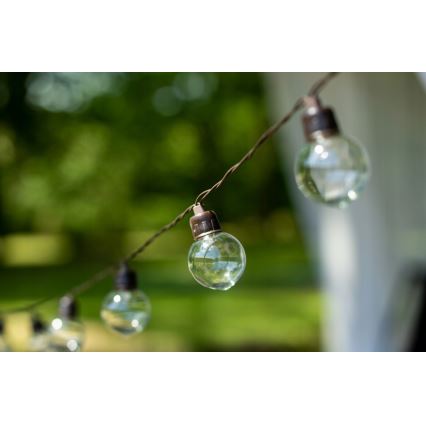 LED ηλιακή διακοσμητική γιρλάντα 20xLED/8 λειτουργίες 500 mAh 7,6 m IP67 θερμό λευκό