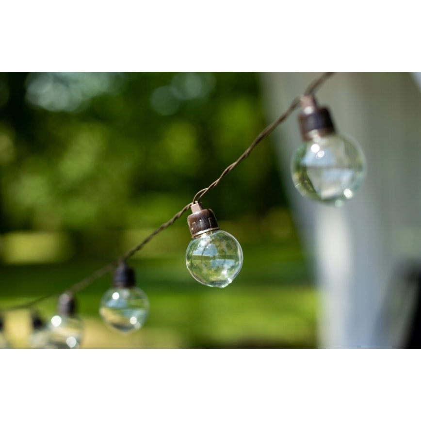 LED ηλιακή διακοσμητική γιρλάντα 20xLED/8 λειτουργίες 500 mAh 7,6 m IP67 θερμό λευκό