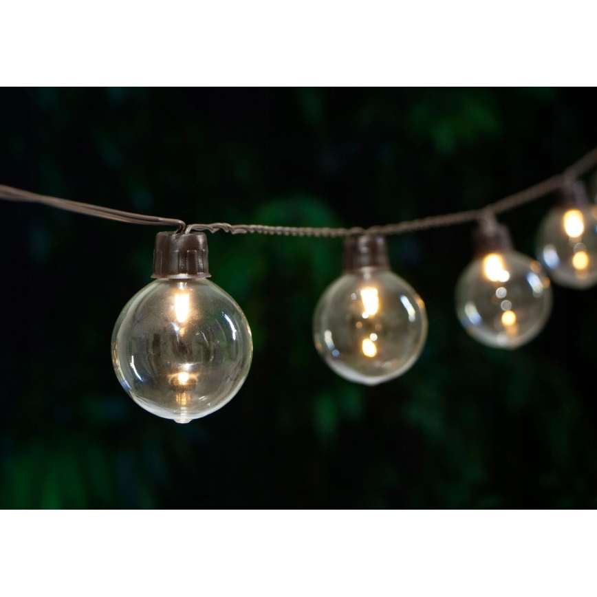 LED ηλιακή διακοσμητική γιρλάντα 20xLED/8 λειτουργίες 500 mAh 7,6 m IP67 θερμό λευκό