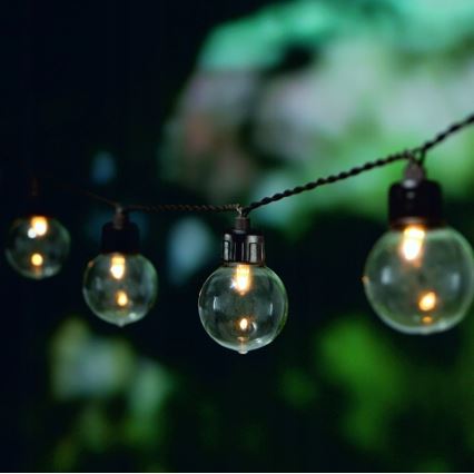 LED ηλιακή διακοσμητική γιρλάντα 20xLED/8 λειτουργίες 500 mAh 7,6 m IP67 θερμό λευκό