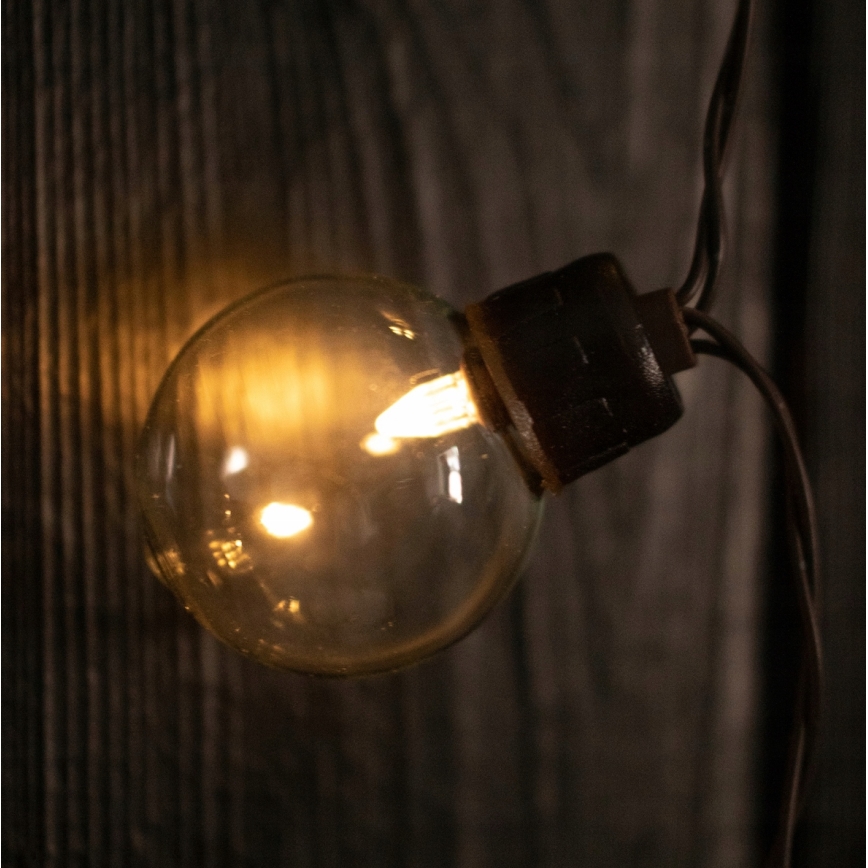 LED ηλιακή διακοσμητική γιρλάντα 20xLED/8 λειτουργίες 500 mAh 7,6 m IP67 θερμό λευκό