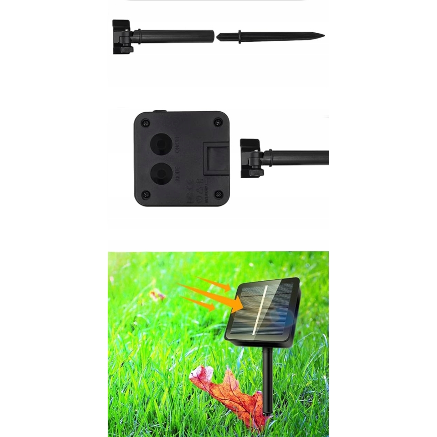 LED Ηλιακή διακοσμητική γιρλάντα 50xLED/8 λειτουργίες 500 mAh 9,5 m IP67 θερμό λευκό