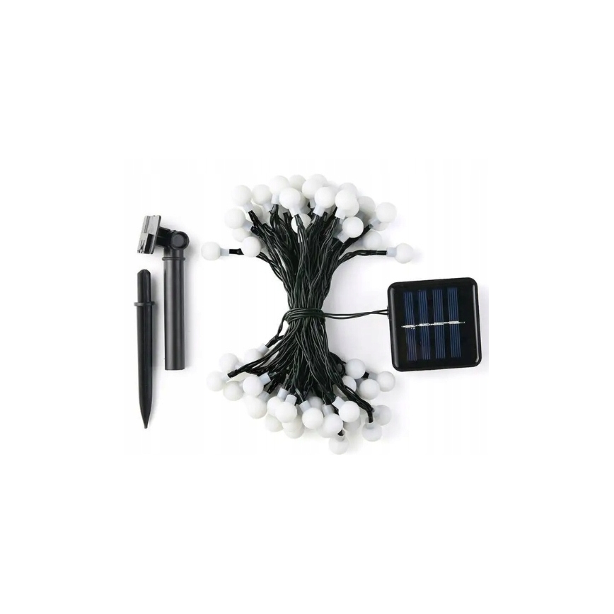 LED Ηλιακή διακοσμητική γιρλάντα 50xLED/8 λειτουργίες 500 mAh 9,5 m IP67 θερμό λευκό