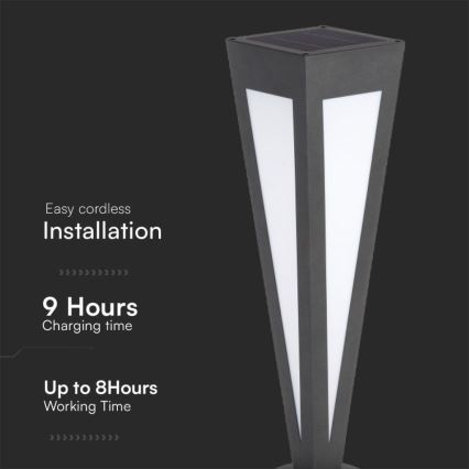 Ηλιακός LED Φωτισμός LED/2W/3,7V IP65 3000K 2600 mAh μαύρο + τηλεχειριστήριο