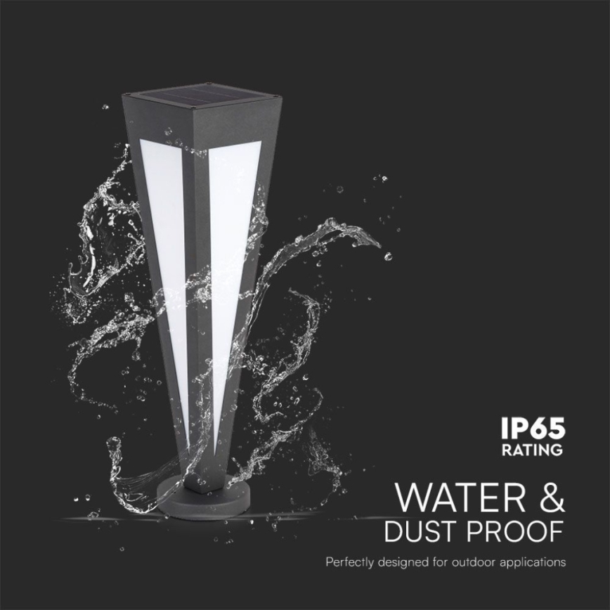 Ηλιακός LED Φωτισμός LED/2W/3,7V IP65 3000K 2600 mAh μαύρο + τηλεχειριστήριο