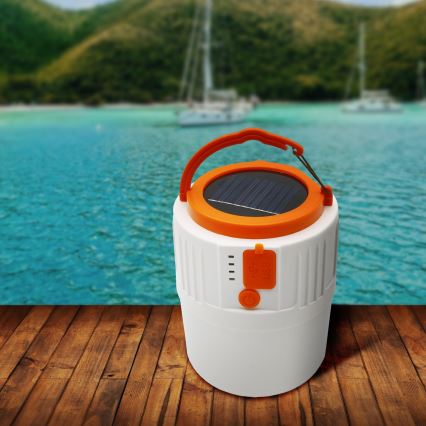 LED Ρυθμιζόμενος επαναφορτιζόμενος ηλιακός φακός με λειτουργία powerbank K1 LED/3W/3,7V 7000K IPX4 3200 mAh λευκός