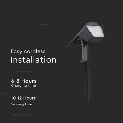 LED Ηλιακό φωτιστικό 2-σε-1 LED/1,3W/3,7V 3000/4000/6400K IP65 1200 mAh