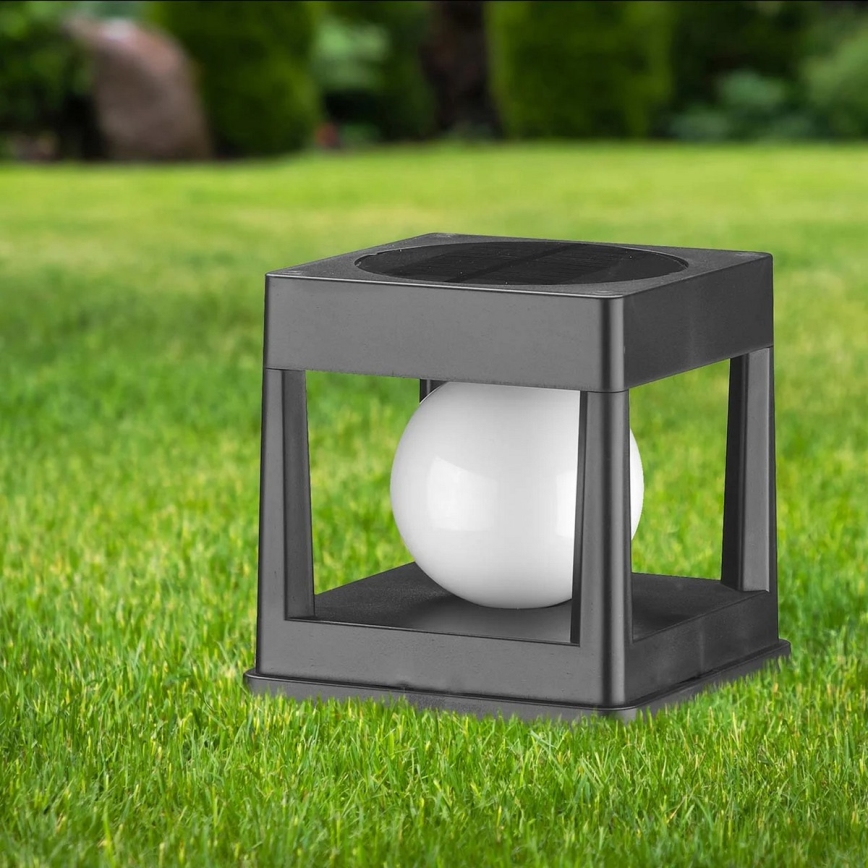 LED ηλιακό φωτιστικό CUBO LED/3,7V 1200 mAh IP44 μαύρο