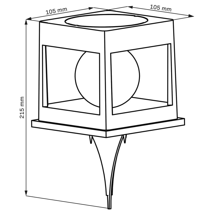 LED ηλιακό φωτιστικό CUBO LED/3,7V 1200 mAh IP44 μαύρο